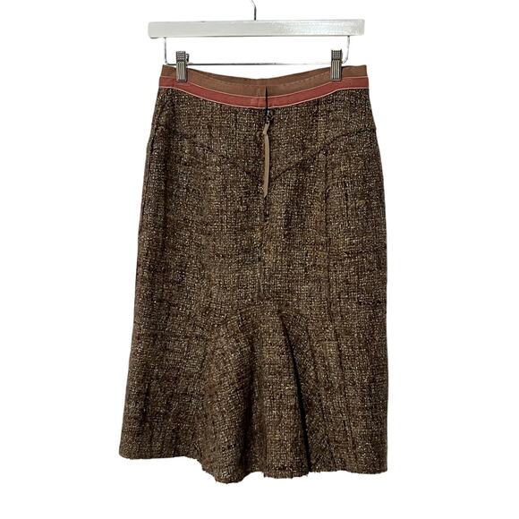 MARC JACOBS WOMENS SIZE 4 TWEED MID-LENGTH LINED SKIRT BROWN - Picture 2 of 13